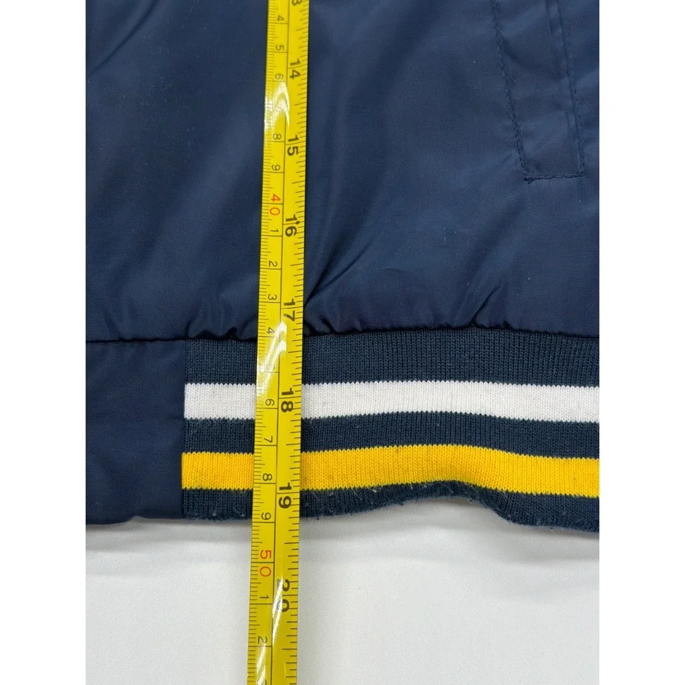 Pokemon‎ Pikachu Kids Varsity Bomber Jacket Navy Blue Snap Front Quilted Small
